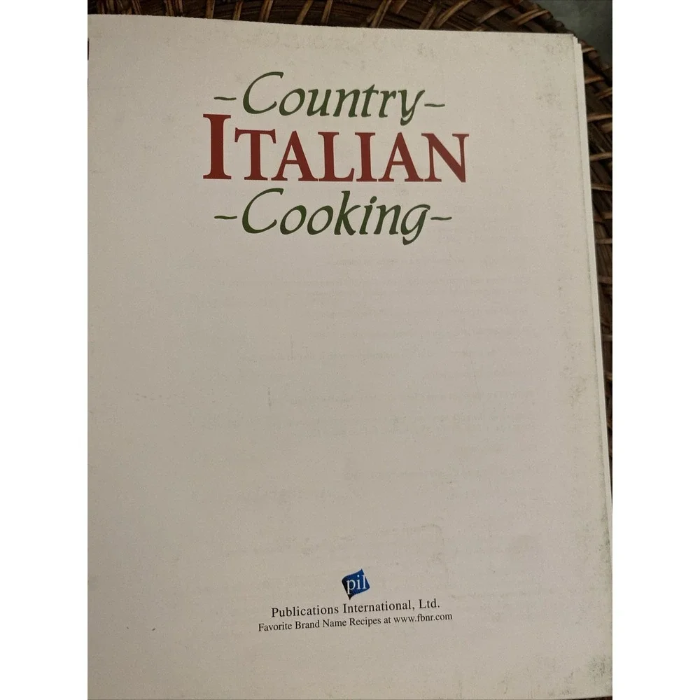 Italian Cookbook Country Italian Cooking 2004 Hardcover Spiral Publications Int